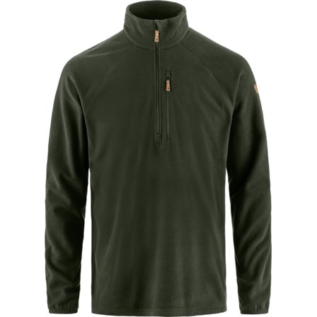 Fjällräven Men's Övik Lite Fleece Half Zip Top in Deep Forest | Size: Large, Polyester