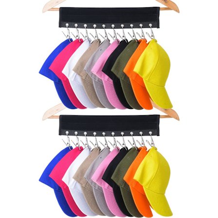 Kasket Organizer Bøjle, 10 Baseball Kasket Holder, Hat Organizer til Skab - Forvandl Din Tøjbøjle til en Kasket Organizer Bøjle