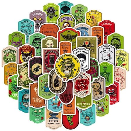 Klistermærker - gyser - 50 stk