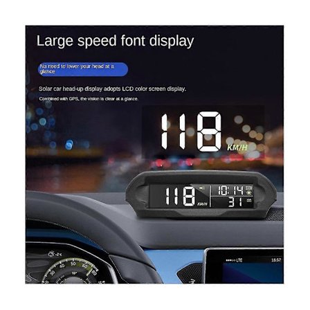 Universal Hud X 98 Bilsol Digital Mätare Gps Hastighetsmätare Överhastighetsalarm Avstånd Höjd
