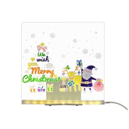 LED Lysende Tegnebræt Legetøj med Farverige 12 Tusser DIY Sletbar Beskedtavle til Børn Fødselsdag (LGL)