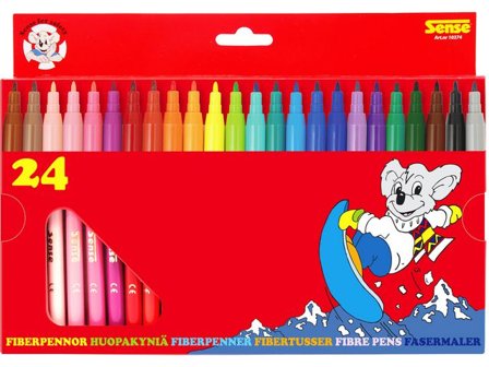 Sense Filtpetspennor, kulspets, olika färger 24/fp - Lyreco - Skola och förskola - Pennor och tillbehör - Fiberpennor - Standard