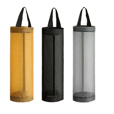 Oppbevaringsstativ for plastposer, hengende oppbevaringsorganisator for søppelposer, egnet for hjemmekjøkkenet, 3-delt sett