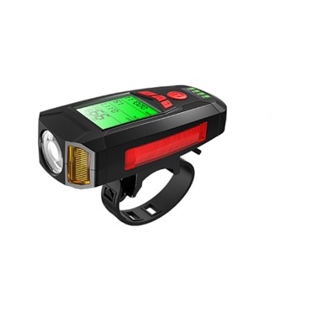 LED Cykel Forlygte, Cykelhastighedsmåler med Horn 130 Db, USB Opladning