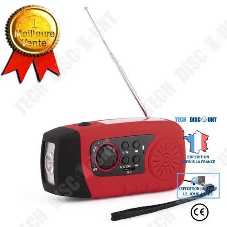 Bärbar LED-lampa - TD - Multifunktionell - Solenergi - AM/FM-radio - Kompakt