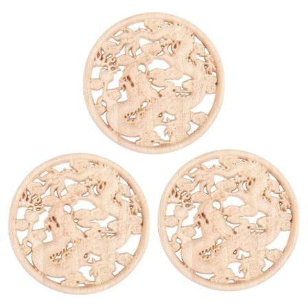 3x Utskjært Dekal Treutskjæring Hjørneapplikasjon Møbler Dør Tre Skap Dekorativ Woo