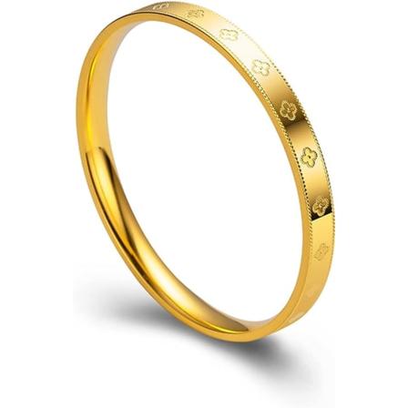 1 Sand Gold Lucky Leaf Armbånd, Legering Armbånd til Kvinder, Enkel Stil, Eksklusivt Smykke, Symbol o