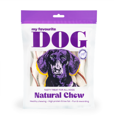My favourite DOG - Fylte råhudsnodd - lam 14 cm, 220 g, 10-pk - Hund - Hundegodbiter & tyggebein - Tyggeruller & tyggepinner - ZOO.no