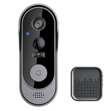 Smart video dørklokke, Noonedibs, smart video intercom, IP65 Vandtæt, fjernovervågning, WiFi, med batteri, 50m rækkevidde, optagelse, billede