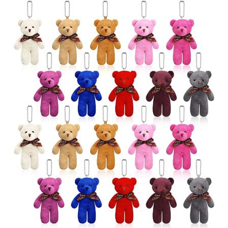 20 stykker mini bamse leketøy 4,7 tommers kosedyr, 10 farger
