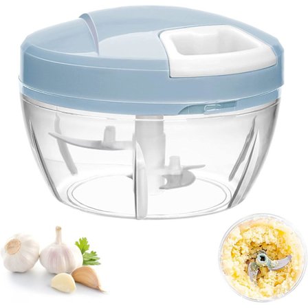 (Sininen) Kannettava käsikäyttöinen silppuri Valkosipuli silppuri Monitoiminen sipuli