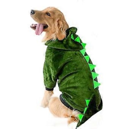 Yndigt dinosaurkostume til stor hund, modehund, fleecepullover, tøj, halloweenkostume, sceneshow, udklædningsdragt 4XL