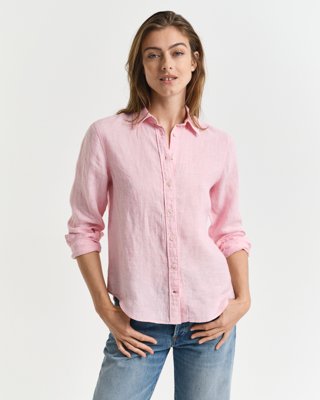 GANT - Regular fit linskjorte til dame geranium pink