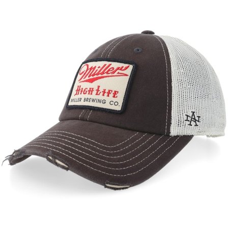 American Needle - "Hatstore Exclusive x Miller High Life Stone/Washed Black Trucker " Trucker Black Cap - @ Hatstore