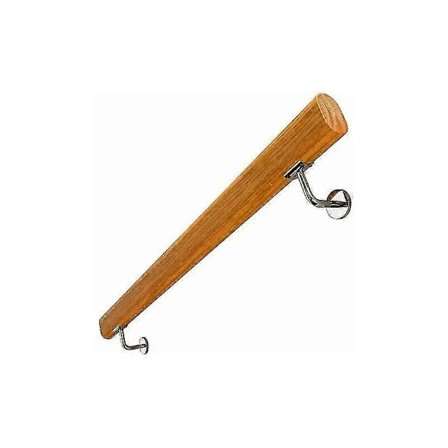 Sklisikre Håndlister i Tre, Sklisikre Håndlistestøttestenger for Innendørs Loft, 2 Rustfrie Stålbraketter (størrelse : 30 Cm , K8jnjmx6(FMY)