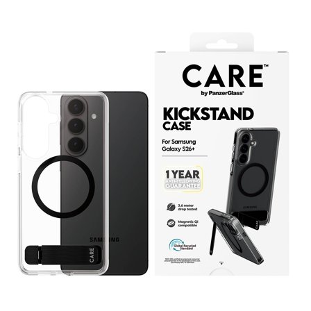 PanzerGlass CARE CASE KICKSTAND QI GALAXY S26 PLUS TRP/BLACK ACCS