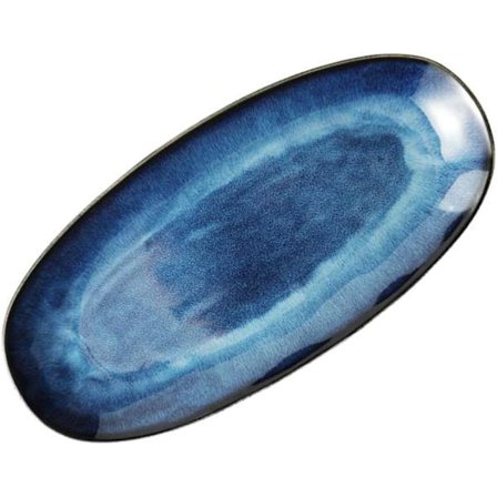 Fisketallerken Keramisk Fiskeserveringsfat Fiskefat Sushi-fat Porselen Matbrett Middagstallerkener Ovnssikker for Fisk Sushi 34,5 cm