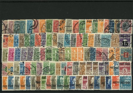 Danmark - Frimærkepakke - 102 forskellige - Stemplet