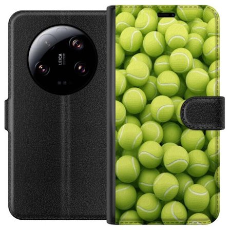 Kompatibel Tegnebogsetui til Xiaomi Xiaomi 13 Ultra Mønster af grønne tennisbolde i høj detalje, sporty motiv med gentagende tekstur og stærke far