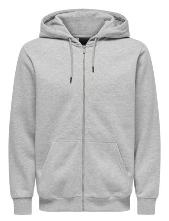 Onsceres Zip Thr. Hoodie Sweat Noos Grey ONLY & SONS