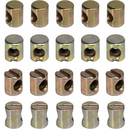 20 st M6 slitsade muttrar för möbler, stolar, sängar, spjälsängar