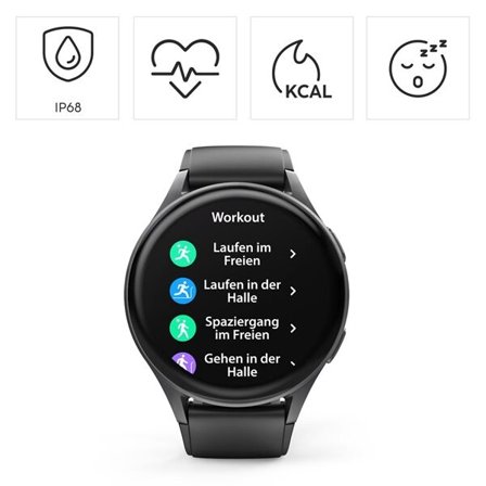 Hama 8900 GPS AMOLED Smartwatch 1,43" med silikonerem - Sort