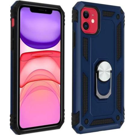 Apple iPhone 11 Stötsäkert fodral i två material med videostödring midnattsblå