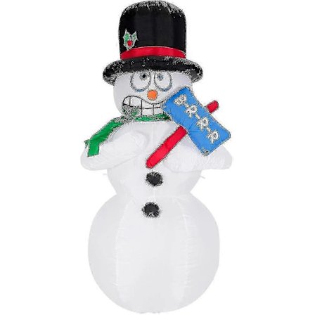 180cm Oppustelig Snemand, Julefigur der Ryster, Juledekoration Figur med LED-Lys C