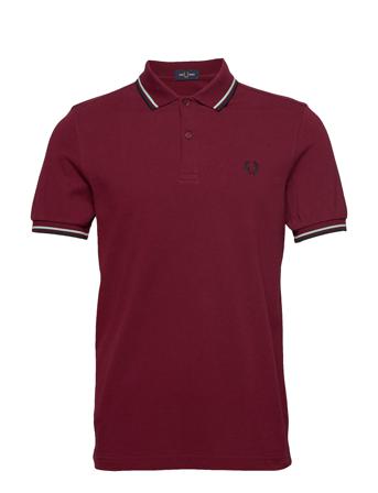 Twin Tipped Fp Shirt Polos Short-sleeved Röd Fred Perry