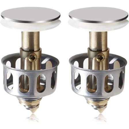 2 stk. vaskebækken hop afløbsfilter, pop op badeværelsesvask afløb prop med kurv