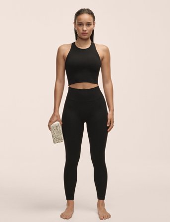 Casall Multi Rib Seamless High Waist Tights - Black - M