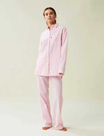 Lexington Home Icons Jennifer Organic Cotton Light Oxford Pajama - Pink - M