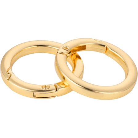 10 st metallfjäderklämma O-nyckelringar för handväskrem, guld, 34 mm