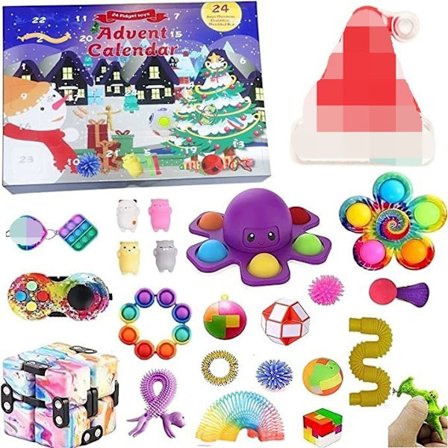 Joulun odotus -yllätyslaatikko Lasten joulukalenteri Stressilelut Koristeet Pojille ja tytöille