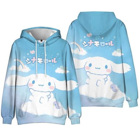 Barn Flickor 3D Cinnamoroll Långärmad Huvtröja Hoodie Pullover Toppar 140cm