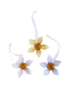 Åhléns Home Påskhänge i glas DAFFODIL, 3-pack Inredningsdetaljer Flerfärgad ONESIZE