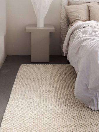 Big Drop 160X230 Naturweiß Wollteppich