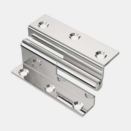 Scharnieren voor deuren Roca, 55 x 32 mm, met offset / verschoven scharnierpen + linkshandig, roestvrij staal