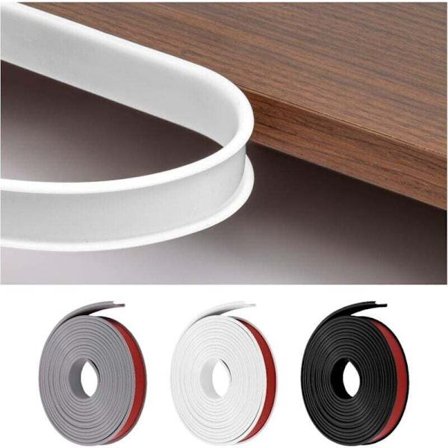 Flexibel U-formad kantlist, 5m x 18mm, Vit - Möbelskydd, Kompatibel med bord, dörrar, plywood