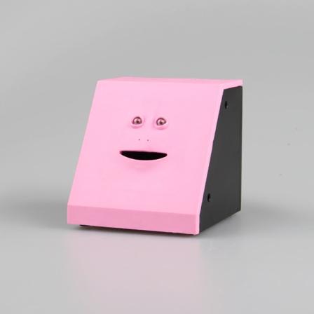 Ansikte Bank Mynt Automatisk Äta Sparbank Spargris Barn Leksaker Presenter Batteridriven Heminredning Pink