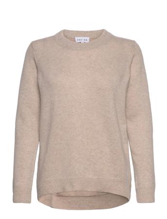 Straight O-Neck Sweater Pulllover Beige Davida Cashmere