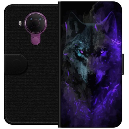 Kompatibelt Plånboksfodral till Nokia Nokia 5.4 Varg Lila