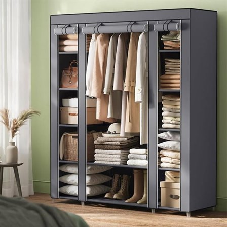 Portabel Garderob 175x150x45cm - Grå