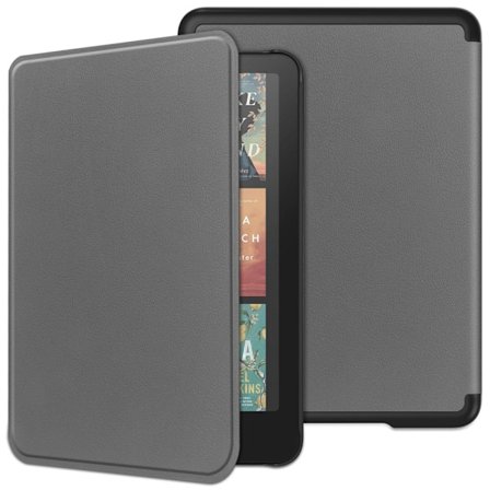 Amazon Kindle Paperwhite (2024) Case Bump Resistant and PU E-Reader Cover Support Auto Wake / Sleep - Grey
