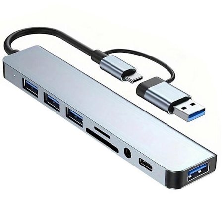 USB C Multiport Hub 8 i 2 Driven USB C Multiport Hub Adapter för tangentbord
