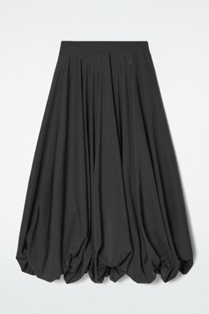 COS Women's Bubble Hem Maxi Skirt in Black