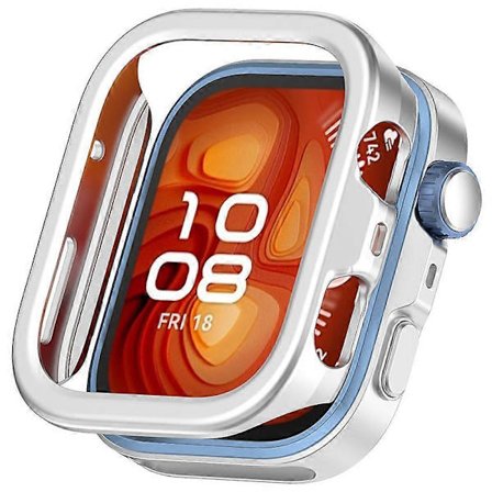 Klockfodral Halvt Omslag Skelett Skyddsfodral för Huawei Watch Fit4 Pro (Silver) (FMY)