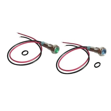6mm 6V Grønn/Blå LED Metall Indikatorlys | Pilot Dash Ferdigkablet LED Ant.2 [db]