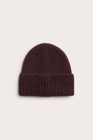 Kappahl | Stickad mössa | Vinröd