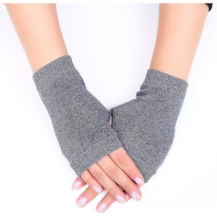 Varme super bløde uldhandsker - Grå tommelfingerhul Halv fingerløse, Vinter fingerløse handsker Strikkede handsker Varme vinterhandsker til kvinder 